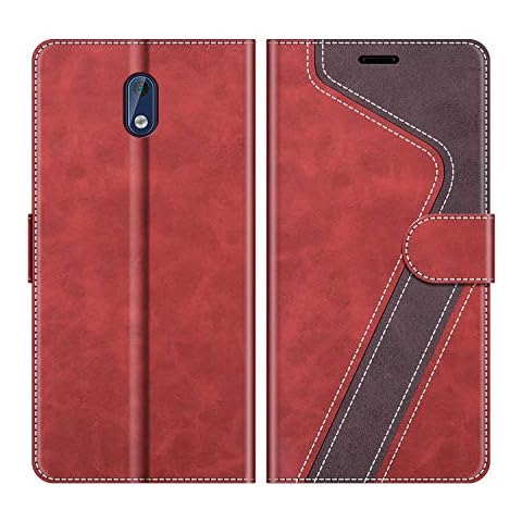 MOBESV Nokia 3 Case, Phone Case For Nokia 3, Nokia 3 Phone Cover, Magnetic Flip Wallet Case for Nokia 3 Phone Case, Stylish Red Cover