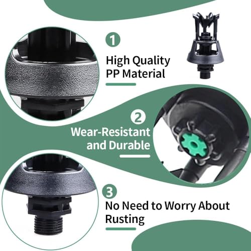Image of 10pcs 360 Degrees Rotating Water Sprinkler Head for Garden Agriculture Irrigation Lawn Pipes Poultry Farm Greenhouse Gardening Accessories- Male Thread 1 /2 inch (Pack of 10pcs)