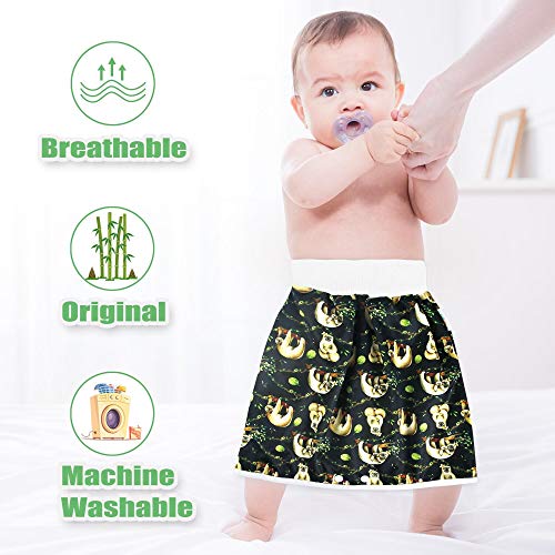 Langsprit Unisex Baby Cloth Diaper Guards for Potty Training - Reusable Diaper Skirt/Short for Night Time - Washable Mattress Protection - Bedwetting and Incontinence Cover Pads for Babies & Toddler - Thumbnail 6