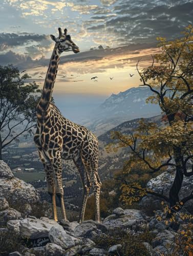 Broderie diamond complet kit de point de croix 5D avec grand tableau girafe