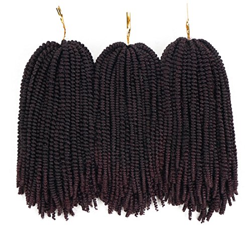 Nubian twist hair ombre color crochet braids fluffy twist hair extensions 3 packs/lot (8 inch) (T99J)