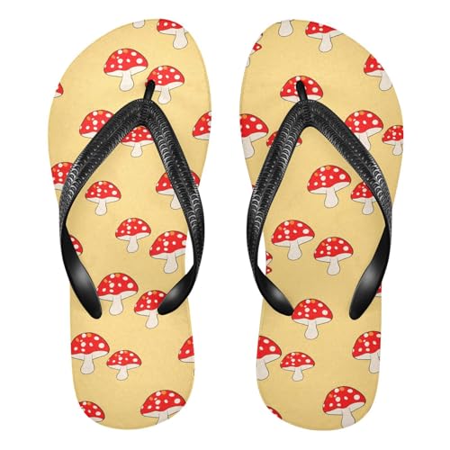 Red Mushroom Flip Flops for Beach Thong Sandals Anti-slip Lightweight Flat Slippers for Summer Outdoor Travel