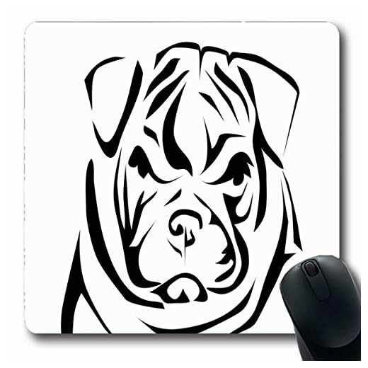 Luancrop Alfombrilla para computadora portátil Lindo Bulldog inglés Recorte Abstracto Perro Arrugado Frente doméstico Diseño de pedigrí Alfombrilla Antideslizante para Juegos