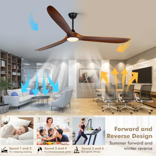 Image of 82 inch Large Ceiling Fan with Light, Outdoor Ceiling Fan for Patio