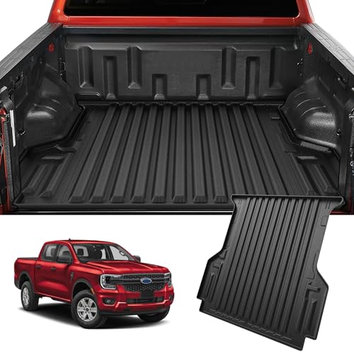 AOMSAZTO Ranger Truck Bed Mat for 2024 2025 2026 Ford Ranger 5 FT - Custom Fit Cargo Liner for Ford Ranger Exterior Accessories All Weather Trunk Mat