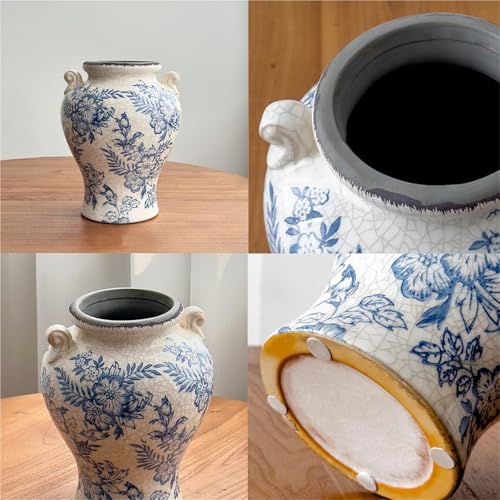 Vase en céramique rustique pour fleurs décor de salon maison et style ferme G - 7