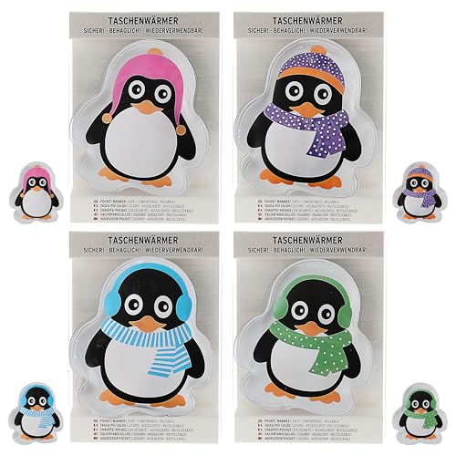 4er Set Taschenwärmer Pinguin (tolles Wichtelgeschenk) Handwärmer, Taschenheizkissen