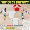 Attatoy Sports Kids’ Wooden Craft Kit (Party-Pack); Sport Jersey Decorating Art Painting Set w/ 25 Sports Shirt Cutouts #1