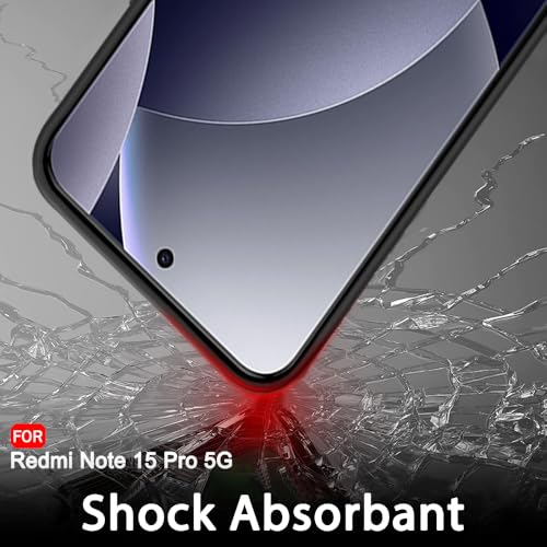 Image of TheGiftKart Sleek Back Cover Case for Mi Redmi Note 15 Pro 5G | Slim Fit Protective Design | Ultra Matte Finish | Camera Protection Bump | Soft Silicon Back Cover Case (Silicone, Black)