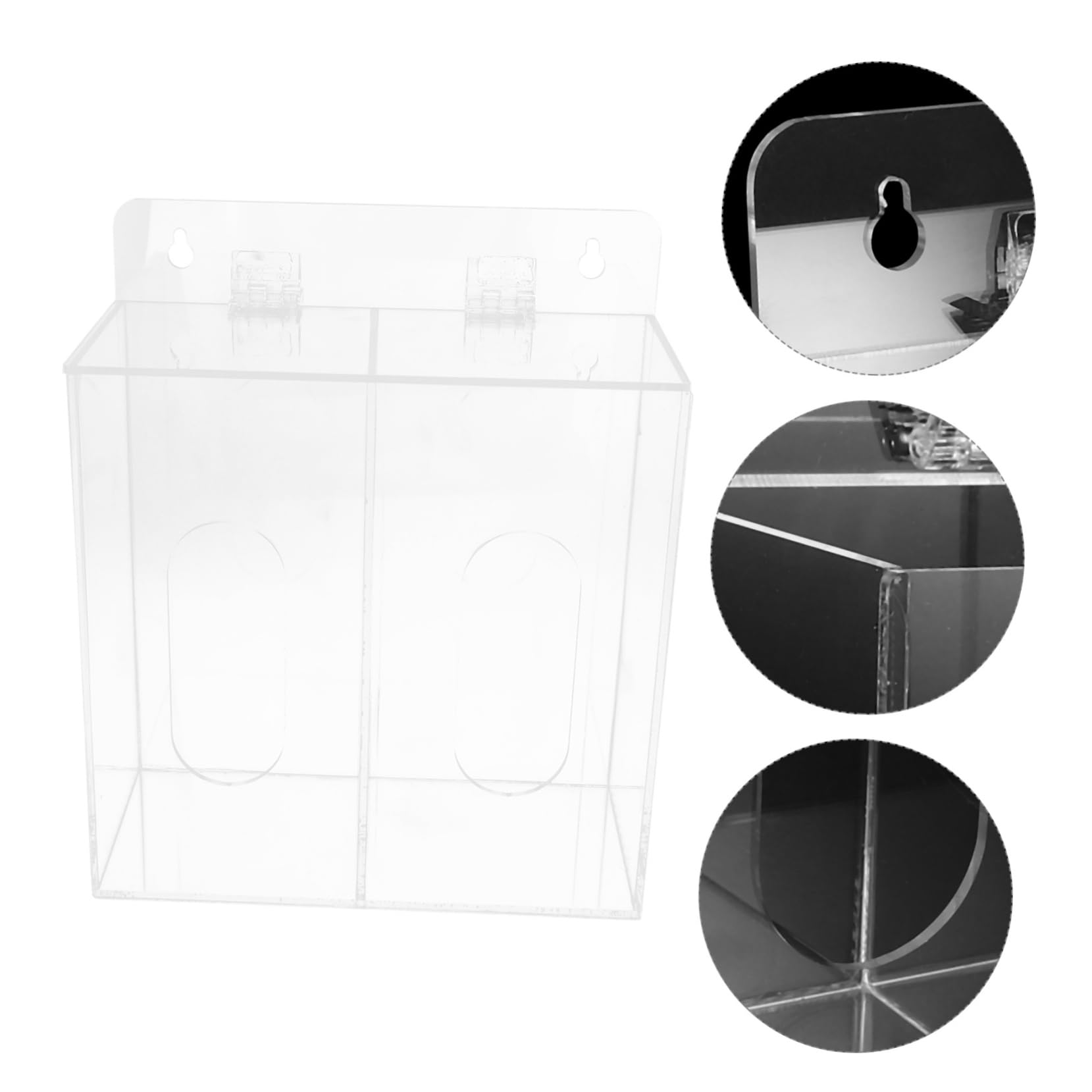 Gatuida 4pezzi Dispenser Da Muro Per Guanti e Maschere Contenitore Trasparente Acrilico Con Scomparti Organizzatore Salvaspazio Per Laboratorio e Di Lavoro