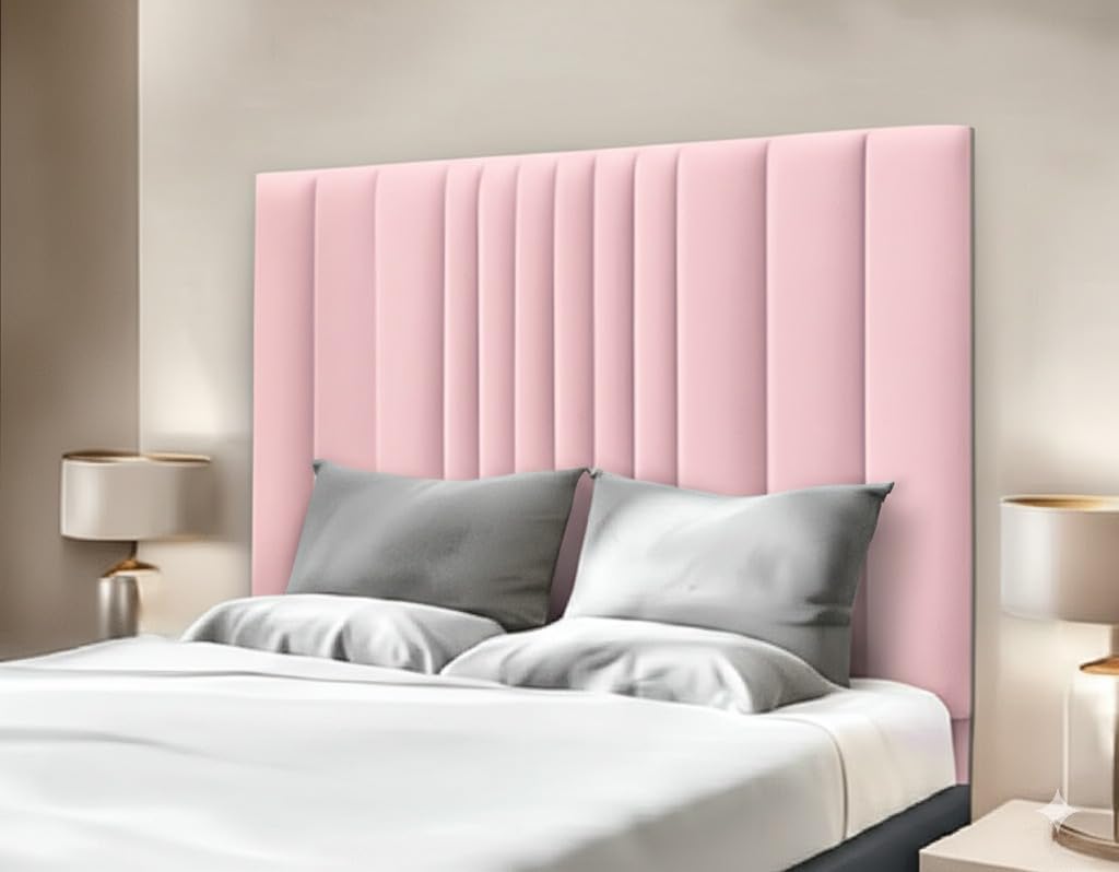 Luxury Soft Plush Fabric Headboards for Beds Bedroom & Hotel Furniture (Baby Pink, 6ft Super King Size)