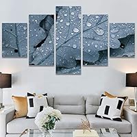 SIGNWIN 5 Panel Canvas Wall Art Modern Art Decorative Elements Expressive Leaves Multicolor Patterns Photography for Home Decorations Ready to Hang - 60