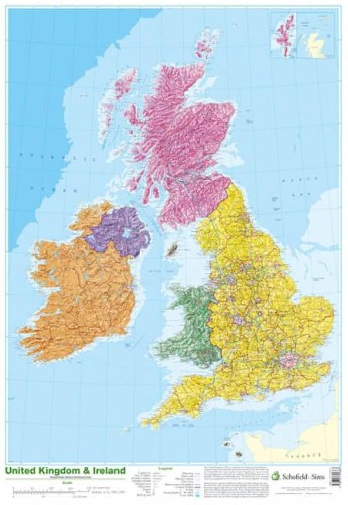 map-of-uk-and-ireland-laminated-53-x-77cm-amazon-co-uk-schofield-sims-9780721709383-books for Free Printable Map Of Uk And Ireland Map of UK and Ireland - Laminated (53 x 77cm): Amazon.co.uk: Schofield & Sims: 9780721709383: Books for Free Printable Map Of Uk And Ireland