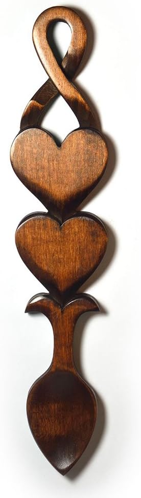 Your Heart & Mine Love Spoon - Free Engraving of Names & Date on Welsh Lovespoons
