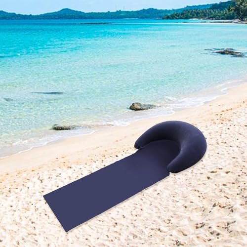 Colchoneta de Playa Inflable Plegable con Almohadilla Reclinable Compacta y Resistente al Desgarro de PVC para Playa y Camping miniatura 5