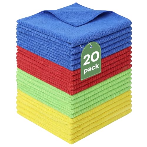 Listado de Toallas de cortesía Top 10. 49 Sugarzoon Paños de Limpieza de Microfibra, 20 Piezas, 4 Colores 5 Piezas por Color, 30x30 Cm, Reutilizables, Super Absorbente, Toallas Multiusos, Trapos de Limpieza para Hogar,...