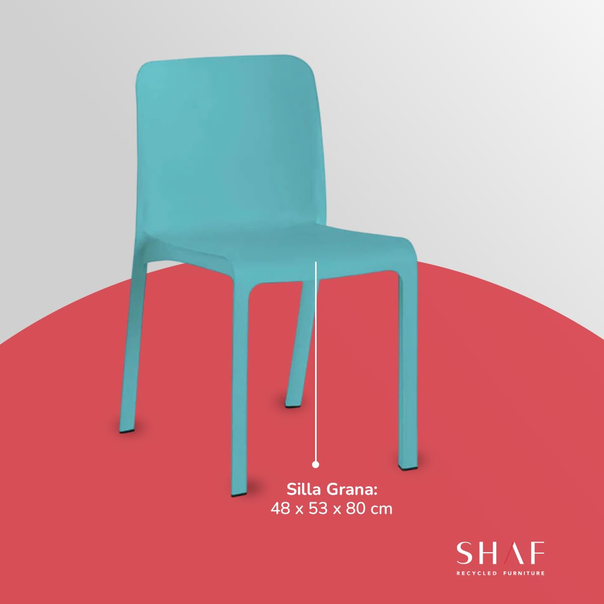 SP Berner - Pack de 6 Sillas Grana - Apilables, Ergonómicas y Resistentes - Uso Interior y Exterior - Fabricadas en España con Plástico Reciclado - Blanco