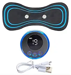 Mini Massageador Pulso Elétrico Portátil Recarregável - Ideal Para Dor Muscular Pescoço Coluna Costas Pernas e Braços - Relaxante - Anti-Stress