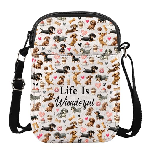 KEYCHIN Dachshund Crossbody Bag Dachshund Mom Gifts Weiner Dog Shoulder Bag Sausage Dog Gifts Life Is Wienderful Gifts