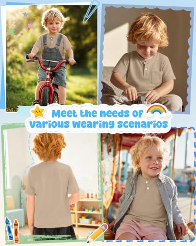 Image of Toddler Boys Cotton Henley T Shirts