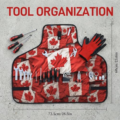 Delantal de trabajo con bandera canadiense y 8 bolsillos miniatura 2