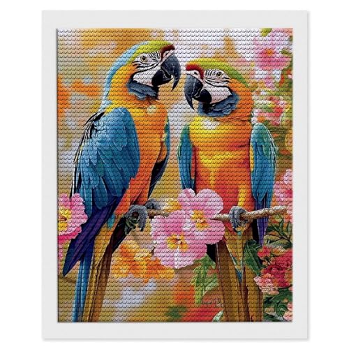 Guuogxan Kit Completo Diamond Painting, 5D Diamond Painting Adulti e Bambini, Pappagallo DIY Pittura Diamante con Strass Artistica Brillanti, Decorazione Murale per Casa, Donna Regalo 20x30 cm Q-1140