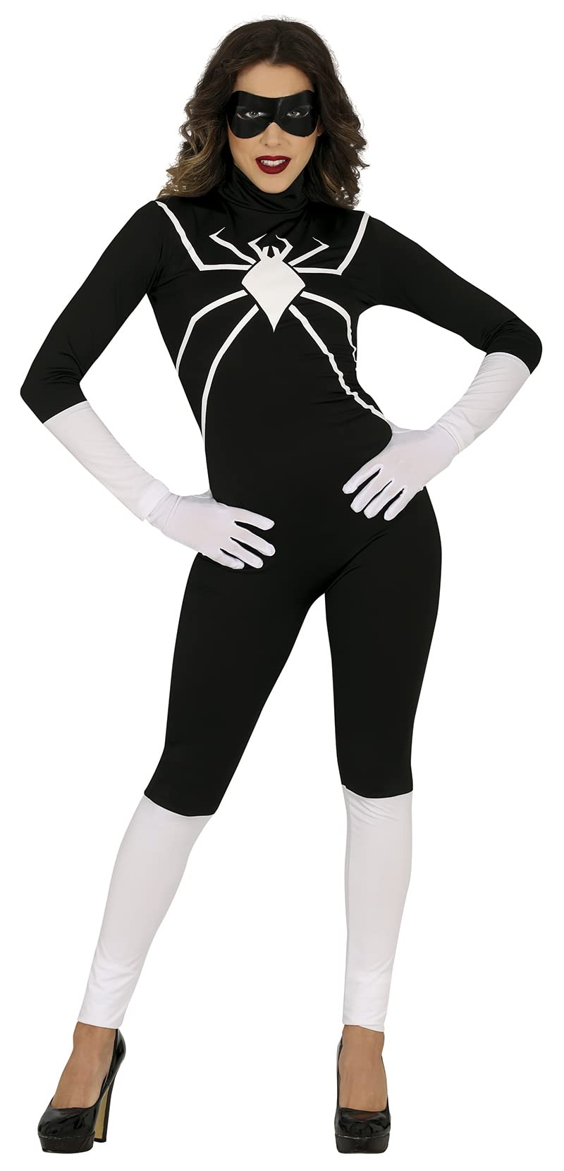 FIESTAS GUIRCA Disfraz de Heroína Araña Negra - Mono Negro y Máscara De Superhéroe - Disfraz Halloween Mujer