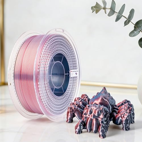 Image of AMOLEN Silk PLA 3D Printer Filament Bundle, Shiny Silkverse 4 Colors in 1 Filament 1.75mm Pack Multi Color from 4 Angles, Blue /Red /White /Black