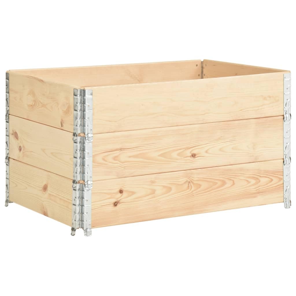 vidaXL Stackable Wooden Raised Beds - Set of 3, Solid Pine Wood, 50x100 cm, Foldable Design for Easy Storage, Natural Charm for Garden/Patio/Balcony