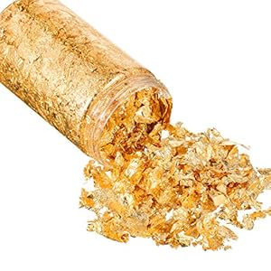15 Gramm Gold Blatt Flocken Gold Folien Flocken Gold Metallisch Folien Flocken für Vergoldung, Malerei, Handwerk Nägel…
