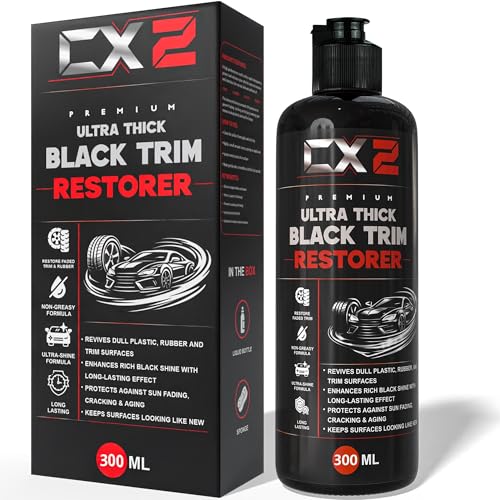 Image of CX2 Black Plastic Reborn | 300ml Plastic & Rubber Restorer | Revives Faded Exterior Trim & Bumpers | Long-Lasting UV Protection | Wash Resistant for Car, Bike, Scooty