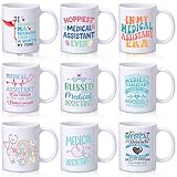 Teenyyou 9 Pcs Medical Assistant Appreciation Gifts Bulk 11oz Ceramic Coffee Mug Cup Gifts for Women Men Birthday Party Retirement Work Volunteer Graduation Thank You Present
