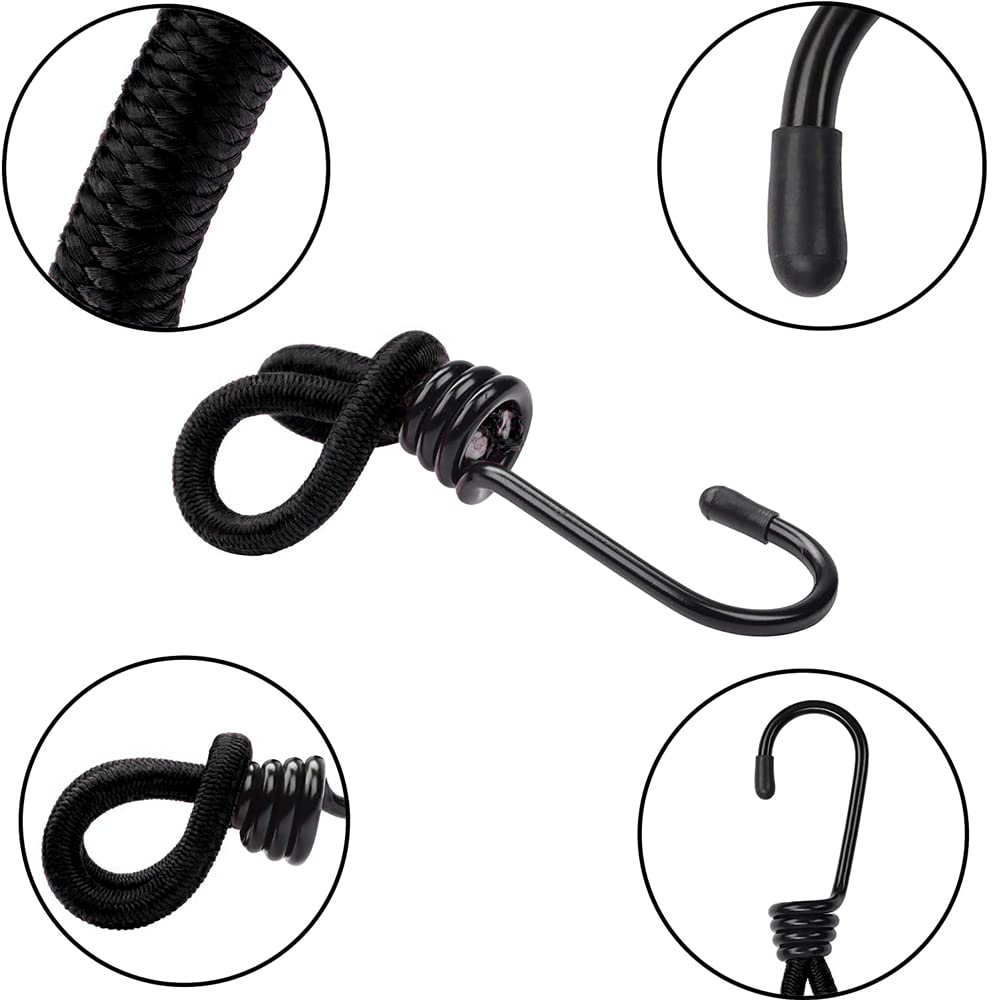 Lot De 20 Tendeurs élastiques Xolear Avec Crochets – 25 Cm – Multifonctions Pour Bâches, Tentes, Camping, Fixations