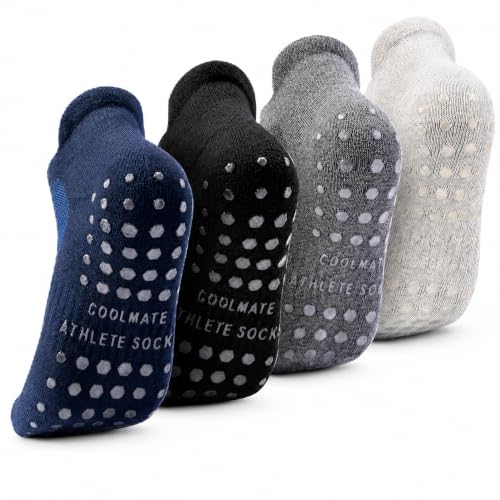 Image of CoolMate Mens Grip Socks, Non Slip Athletic Socks for Pilates, Yoga