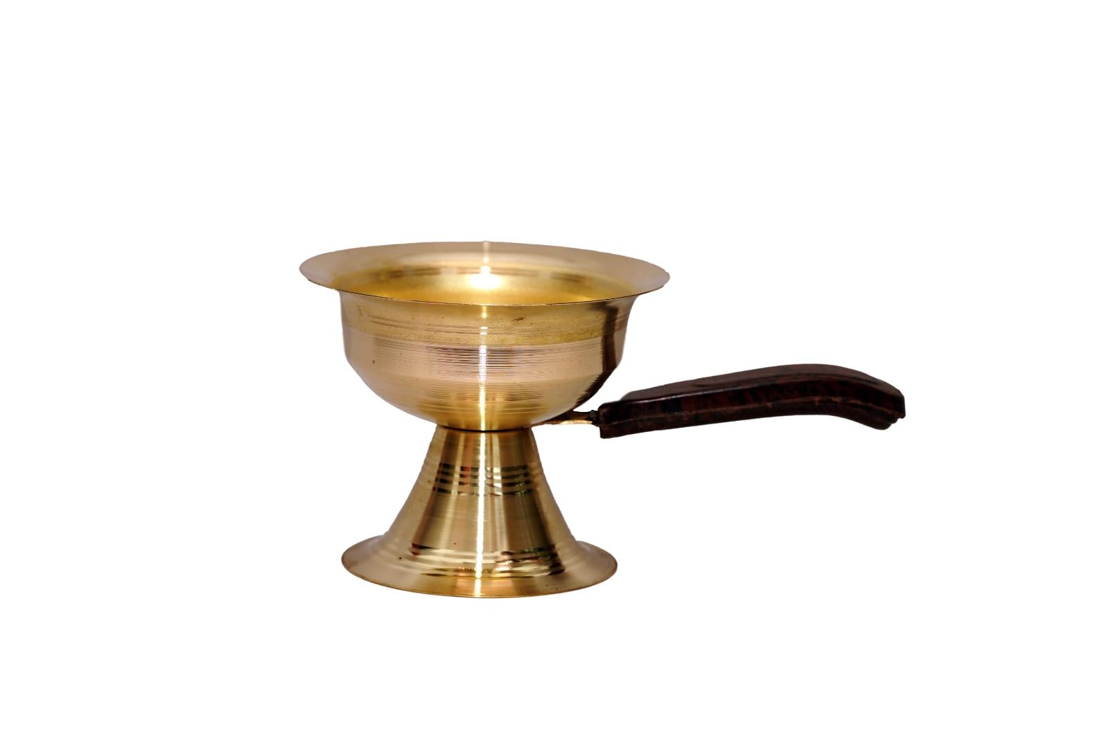 ORBIS IMPEX Antique Brass Dhuna Loban Burner,Dhuno Dani, Table -Top Brass Incense Holder for Laban, Traditional Dhoop Dani for Purifying Home Size(Medium)