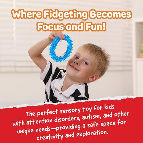 Impresa Fidget Toys Spiky Sensory Rings - 3-Pack, 2-Inch Inner / 4-Inch Outer - Sensory Toys & Classroom Prizes, Fidget Bracelet for Kids & Adults - Image 3