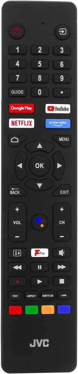 121AV - Replacement Remote Control Compatible with JVC RM-C3250 504Q3260112 LT-32CA690 LT-32CA790 LT-40CA790 LT-43CA790 LT-43CA890 LT-50CA890 LT-65CA890 Smart HD Ready LED TV with Google Assistant