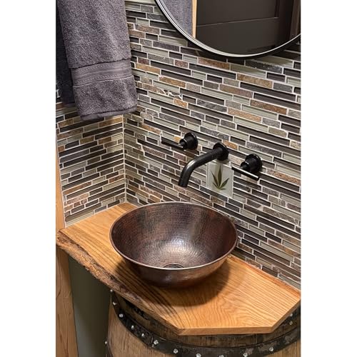 Simply Copper 12' Rustic Round Copper Vessel Vanity Bathroom Sink