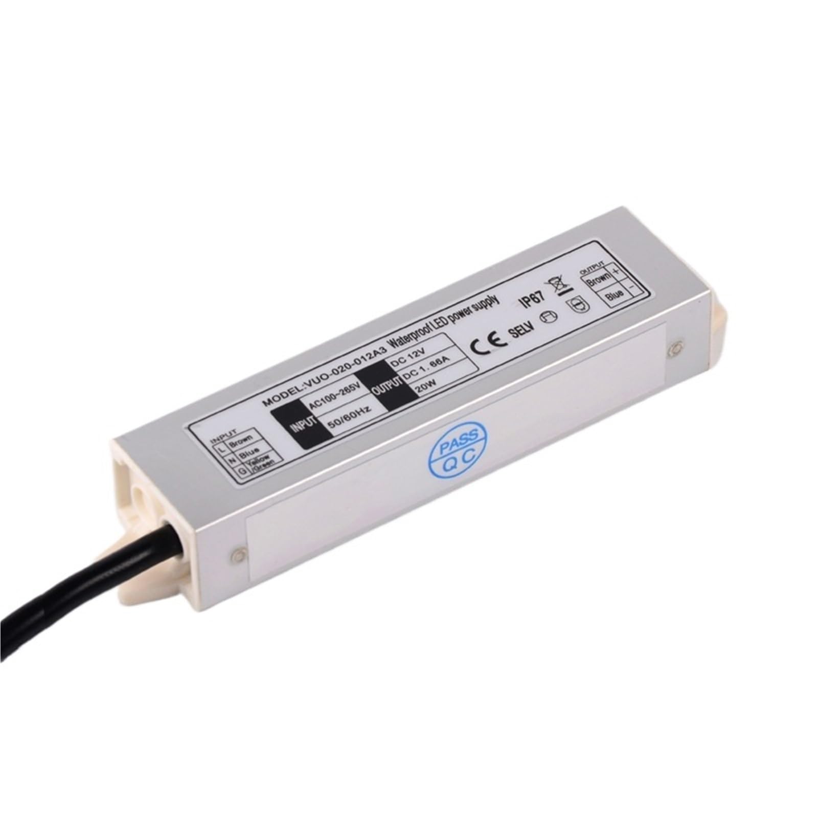 Fuente de alimentación LED impermeable 220V a 12V Driver Transformador IP67