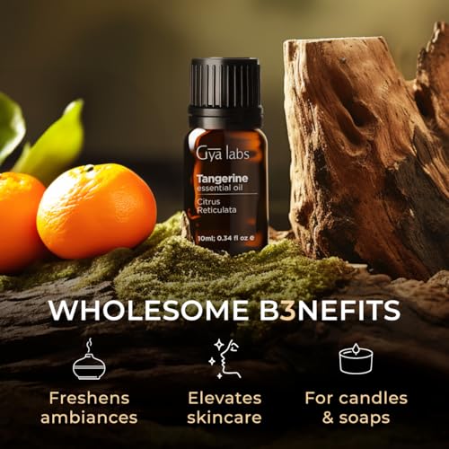 Image of 100% Pure Tangerine Essential Oil - 0.34 Fl Oz - Tangerine Oil for Hair, Skin, Diffuser, Aromatherapy & DIY Candle Making Scent