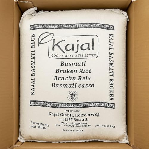 Kajal Basmati Broken Rice 10 kg (1 x 10 kg) – Premium Bruchreis aus Indien, Aromatisch & locker | Ideal für Currys, Wok & Beilagen | Großpackung für Familien, Gastronomie & Vorrat