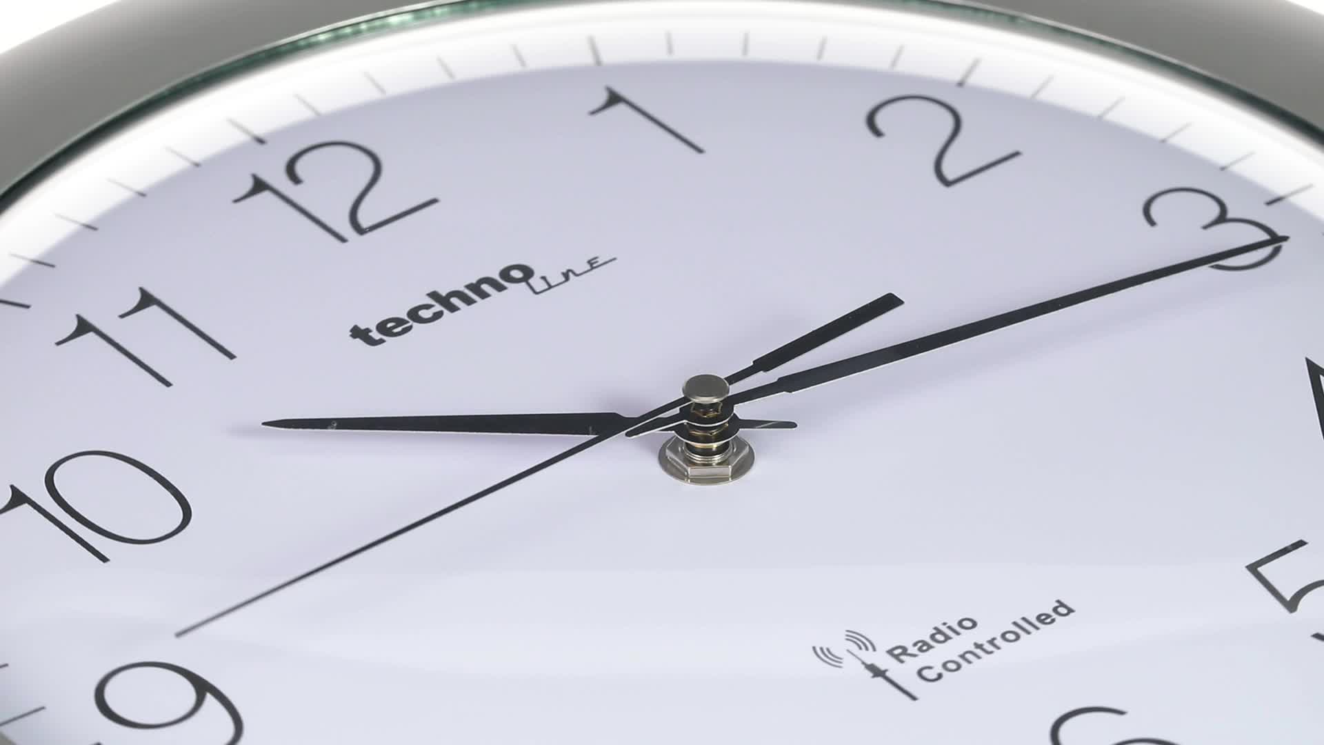 Techno Line Ws8014 - Orologio Da Parete Radioc Con Temp, Umidità, Data  7 Lingue  E Allarme Radio Controlled Wall Clock With Temp Humidity Date 7 Languages And Alarm 1540555