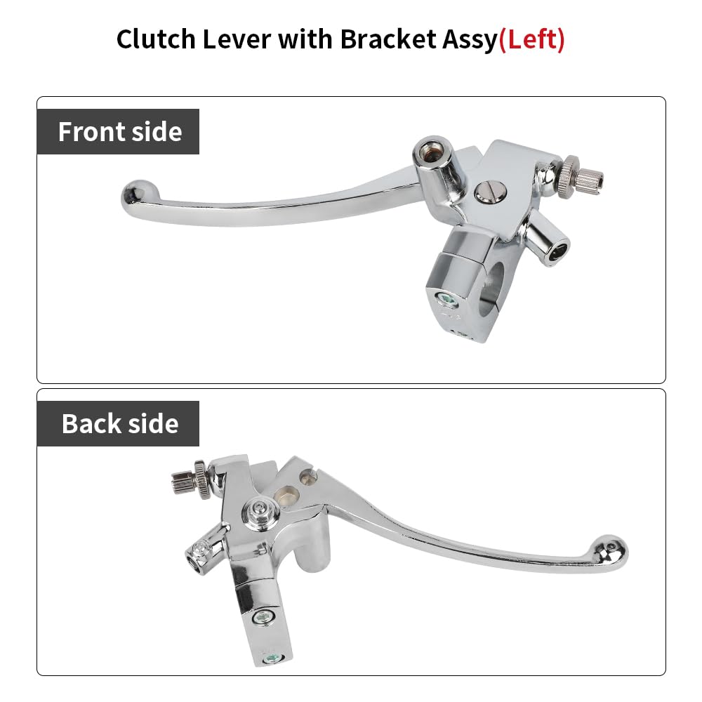Levier d'embrayage Maître cylindre Pompe frein gauche et droite pour Honda VT600 VT750 VT1100 VT1300 VTX1300 VF750 (Chrome)