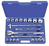 Westward 4YP83 Socket Set, 21 Pieces