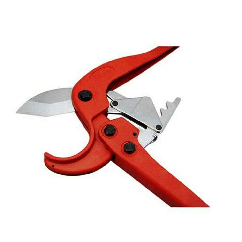 PVC-Rohrschneider, Kunststoff-Rohrschere, strapazierfähig, Rohr-Schlauchschneider zum Schneiden von PVC-Gas-Kunststoffrohren, rot (SA-0063, 63 mm)