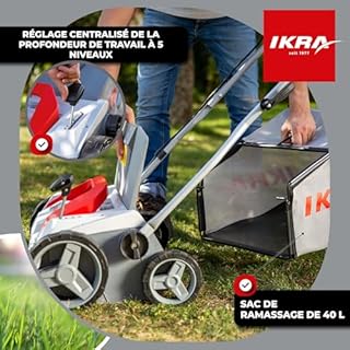 IKRA scarificateur aérateur électrique IEVL 1838, largeur de travail 38cm, puissance 1800 watts