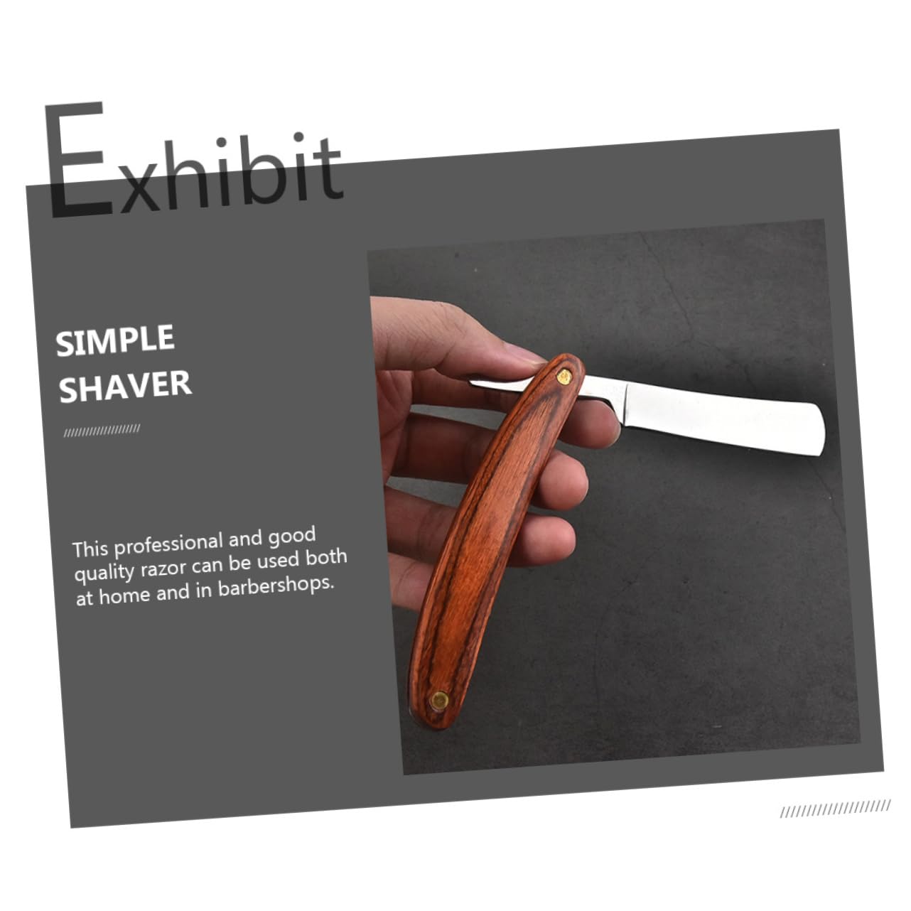 OHPHCALL Men's Stainless Steel Razor Simple Beard Trimmer Barber Tool Vintage Style Compact Portable Present for Dad