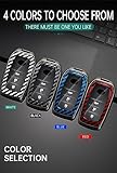 TECART Smart Car Key Case Cover Fits Toyota Hilux Innova Rav4 Fortuner Prado Camry CHR Corolla Highlander Verso Zelas PVC Key Ring Keyless Go Protection 3 Button Carbon Fibre A Blue - Image 8
