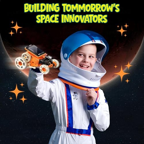Image of The Little Ones Robot Toys - Robot Kit, Space Toys,Solar STEM DIY Toys for Kids,Astronaut Toy,Best Birthday Gifts for Boys & Girls Age 6-8-10-12-14 Years Old,Rocket Model [7IN1 Solar Space Fleet-PRO+]