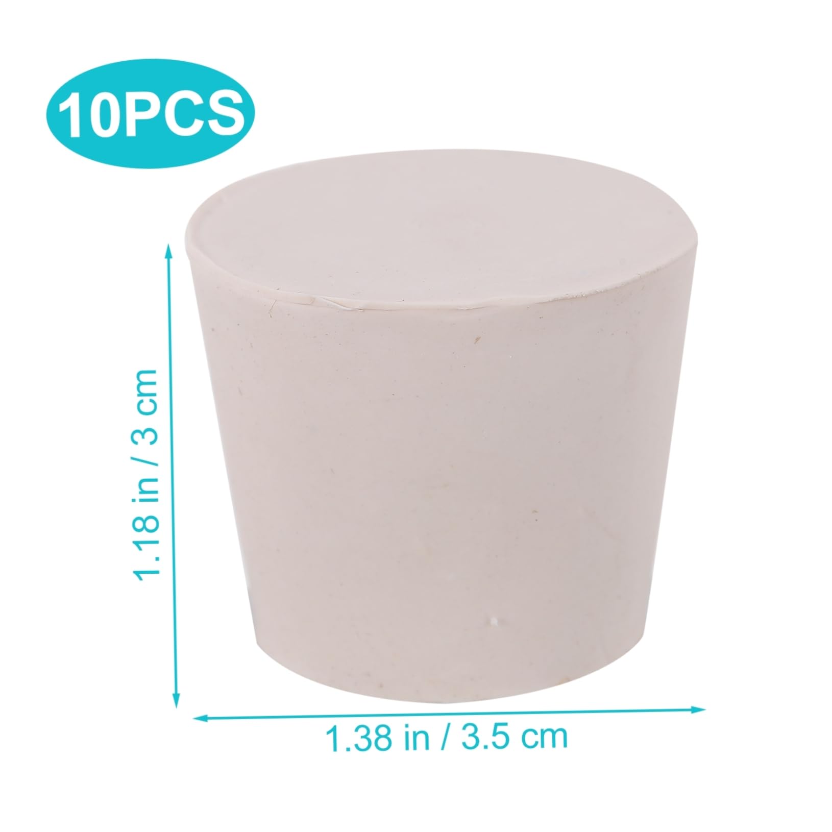 Ciieeo 10Pcs Solid Rubber Tapered Stoppers for Test Tubes and Flasks Sealing Plugs for Laboratory Use and for and Scientific